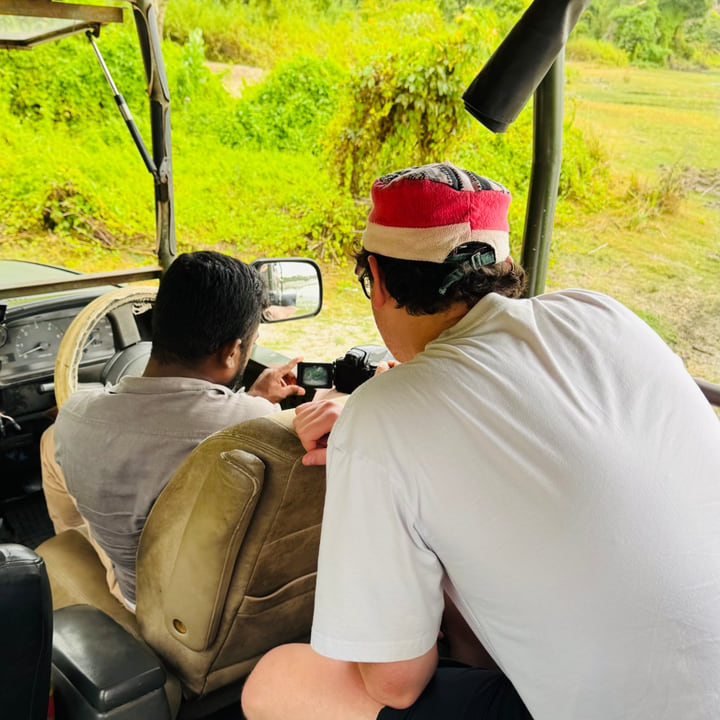 Guests on a jeep safari at Wilpattu